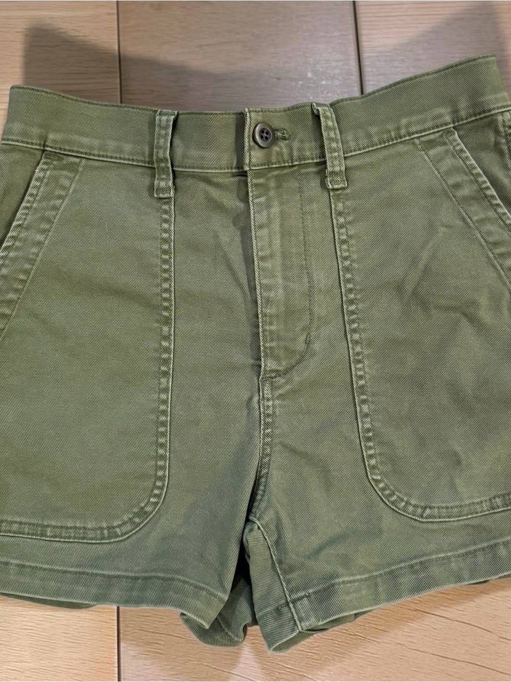 Madewell Olive High-Rise Utility Shorts